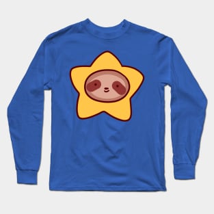 Star Sloth Face Long Sleeve T-Shirt